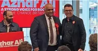  ?? ?? ●●Ahzar Ali with GM mayor Andy Burnham at his campaign launch