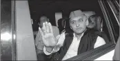 ??  ?? Akhilesh Yadav leaves after attending a meeting with BSP president Mayawati at her residence in Lucknow on Wednesday