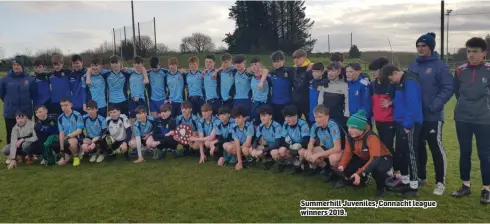  ??  ?? Summerhill Juveniles, Connacht league winners 2019.