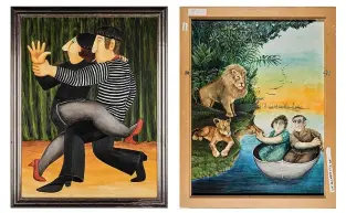  ?? ?? Double-sided Beryl Cook painting: French Tango and The Expedition