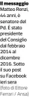  ?? (foto di Ettore Ferrari / Ansa) ?? Il messaggio Matteo Renzi, 44 anni, è senatore del Pd. È stato presidente del Consiglio dal febbraio 2014 al dicembre 2016. Sotto il suo post su Facebook ieri sera