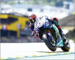 ?? GUILLAUME SOUVANT/AFP ?? Maverick Vinales competes in the French Grand Prix on Sunday in Le Mans, northweste­rn France.