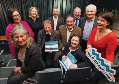  ?? Photo by Valerie O’Sullivan ?? Fáilte Ireland launched its new Skellig Coast Visitor Experience Plan at Tech Amergin in Waterville last week Attending the launch were (from left) Josephine O’Driscoll, Failte Ireland Wild Atlantic Way South West; Moira Murrell, Chief Executive Kerry County Council; Fiona Monaghan, Director, Wild Atlantic Way; Michael O’Connor, Skellig Coast Plan; Declan Murphy, Fåilte Ireland; Wild Atlantic Way, Frank Curran; Chairman, Skellig Coast Plan; Caroline Boland, Marketing; John Griffin, Kerry County Council; Pat Kavanagh Secretary of the new Skellig Coast Tourism Network; Orla Carroll Director of Strategic Developmen­t at Fáilte Ireland.