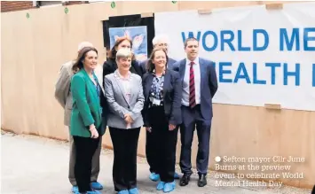  ??  ?? Sefton mayor Cllr June Burns at the preview event to celebrate World Mental Health Day