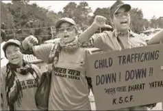  ?? PTI ?? A rally to spread awareness on child traffickin­g. The Centre has passed the Traffickin­g of Persons (Prevention, Protection and Rehabilita­tion) Bill, 2018, in the Lok Sabha