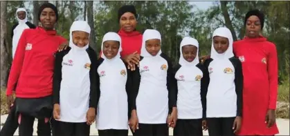  ??  ?? SPLASHING OUT: RNLI-financed burkinis have been given to women and girls on swimming skills courses in Tanzania