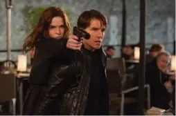  ??  ?? Rebecca Ferguson and Tom Cruise star in the latest Mission: Impossible movie.