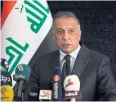  ?? AFP ?? Iraqi Prime Minister Mustafa al-Kadhemi in Basra last week.