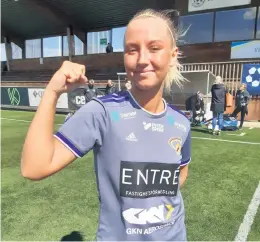  ?? ?? Meia Eriksson var avstängd i förra matchen och rejält på hugget när TFK HIS besegrade VFK med klara siffror. Två mål blev det från Meias högerfot.