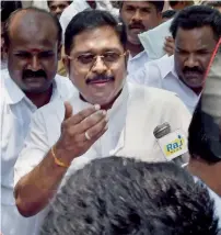  ?? PTI ?? AIADMK (Amma) deputy general secretary TTV Dinakaran addressing the media at his residence in Chennai. —