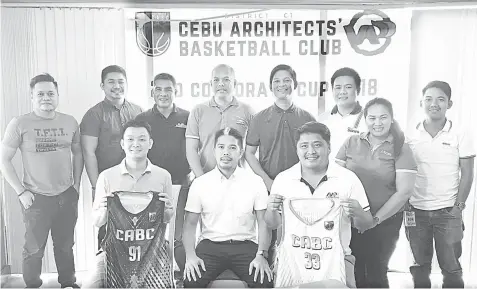  ??  ?? The organizers and their corporate backers pose during a press conference to drum up the CABC Corporate Cup Season 2 set to open today at the CEC Gym.