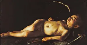  ?? BILD: SN/KHM/GALLERIA PALATINA, FLORENZ ?? „Schlafende­r Cupido“von Caravaggio, um 1608.