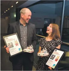  ??  ?? Alan Windram and Chloe Holwill-Hunter after picking up their award.