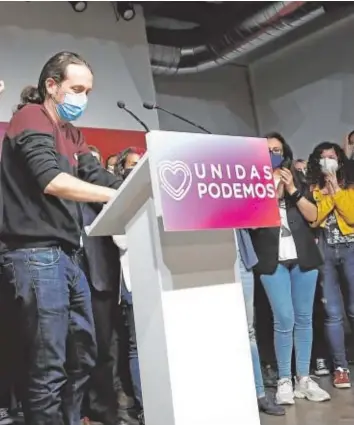  ?? POOL ?? Iglesias, después de conocer los resultados del 4-M, preparado para anunciar su retirada inmediata de la vida política