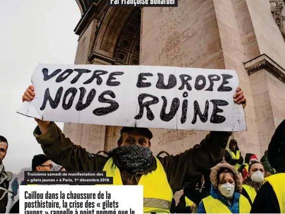  ??  ?? Troisième samedi de manifestat­ion des « gilets jaunes » à Paris, 1er décembre 2018.