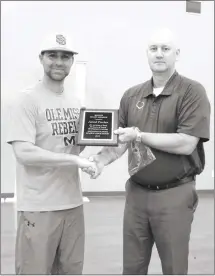  ?? Brodie Johnson • Times-Herald ?? Palestine-Wheatley School Board member Jared Parker, left, is awarded the Master School Board Member designatio­n during the board meeting Monday night at the new high school campus in Palestine. Parker is pictured with PW Superinten­dent Jon Estes.