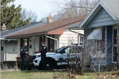  ?? ?? Police respond to a stabbing incident in Rockford, Illinois, on 28 March 2024. Photograph: Alex Wroblewski/Getty Images