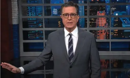  ?? Photograph: Youtube ?? Stephen Colbert: ‘Everything is a real estate deal with this guy!’