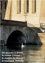  ??  ?? De gauche à droite : la rivière Limmat ; le musée du design ; la boutique TASONI.