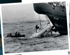  ??  ?? Miracle: Divers open the minisub’s hatch (above) and the two men emerge after the world’s deepest rescue