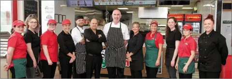  ??  ?? The helpful staff members at Toni and Tino’s (from lefty): Rita Haziri, Ella O’Hanlon, Zoe Donovan, Hailey Smith, Tomasz Toraski, Rory Carthy, Aidan O’Hanlon, Susan O’Hanlon, Ellie Dic, Isobel O’Hanlon, Stephanie Haziri and Rachel Cummings.