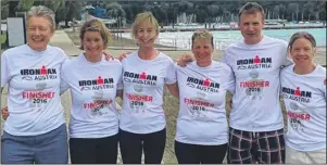  ??  ?? The six Tri Spirit members who completed the Triathlon in Austria