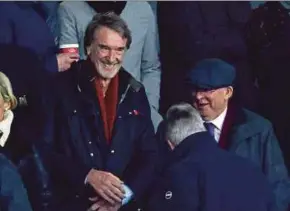  ?? AFP PIC ?? Manchester United co-owner Jim Ratcliffe (left) and former manager Alex Ferguson at the match between Manchester United and Tottenham at Old Trafford on Jan 24.