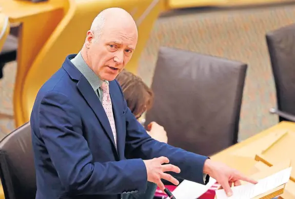  ?? Picture: Andrew Cowan. ?? Joe FitzPatric­k MSP speaking during a Scottish Government debate on drugs and alcohol.