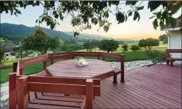  ??  ?? Enjoy panoramic, unobstruct­ed valley and mountain views from the deck, as well as from inside the home.