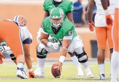  ?? COURTESY OF UNIVERSITY OF NORTH TEXAS ?? Center Sosaia Mose, at age 22, is two years older than brother Manase and was recruited to North Texas out of junior college. He’s helped the Mean Green average 36.4 points a game this season.