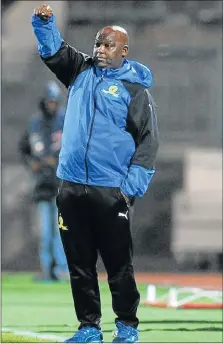  ?? Picture: GALLO IMAGES ?? WORK IN PROGRESS: Mamelodi Sundowns coach Pitso Mosimane is looking to find stability in the team