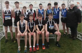  ??  ?? The gold medal-winning United Striders Under-14 boys’ team (front row, seated) at the national cross-country in Dundalk on Sunday.