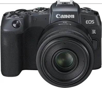  ??  ?? Canon’s EOS RP is its entry-level full-frame mirrorless camera that’s also at a competitiv­e price of £1399 with EF-EOS R adapter