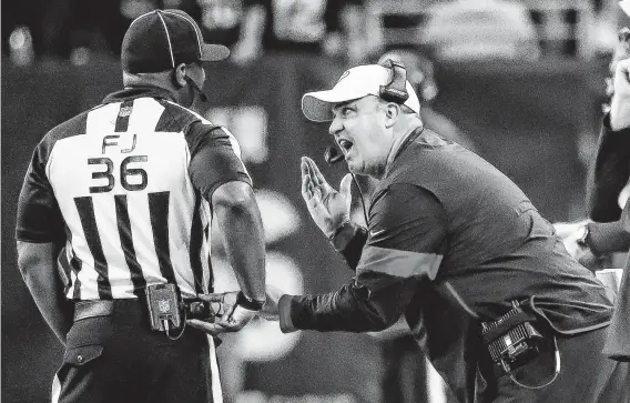  ?? Karen Warren / Staff photograph­er ?? Texans coach Bill O’Brien isn’t shy about expressing his thoughts, whether it’s to officials, players or — as one unfortunat­e fan learned last week — civilians.