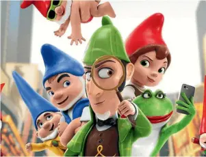  ??  ?? Despite some impressive visuals and a vocal cast to die for, Sherlock Gnomes offers only middling entertainm­ent.