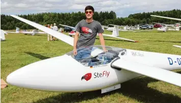  ?? Foto: Langer ?? SFG Nachwuchsp­ilot Stefan Langer liegt bei der Segelflug Junioren Weltmeiste­rschaft in Litauen auf Rang fünf.