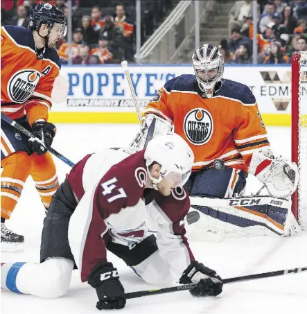  ?? CODIE McLACHLAN/THE CANADIAN PRESS ?? Oilers defenceman Kris Russell is at a loss trying to figure why there’s such a discrepanc­y between the team’s penalty killing success on the road versus at home.