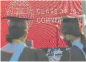  ?? DELCIA LOPEZ/THE MONITOR VIA AP, FILE ?? Graduates of the University of Texas Rio Grande Valley attend commenceme­nt on May 7, 2021, in Edinburg, Texas.