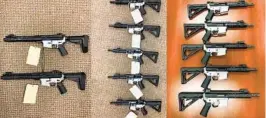  ?? BUREAU OF ALCOHOL, TOBACCO, FIREARMS AND EXPLOSIVES VIA U.S. DISTRICT COURT ?? Camp Pendleton-based Marine Christian Ferrari is charged with selling these un-serialized, privately made AR-15-style rifles to an undercover ATF agent.