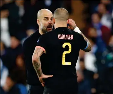  ?? FOTO: RITZAU SCANPIX ?? Kyle Walker kan se frem til en alvorlig snak med Pep Guardiola.