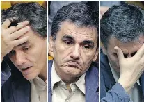  ?? THE ASSOCIATED PRESS/AFP/Getty Images ?? Greek Finance Minister Euclid Tsakalotos is shown Wednesday
in parliament as debate continued over a tough bailout deal.