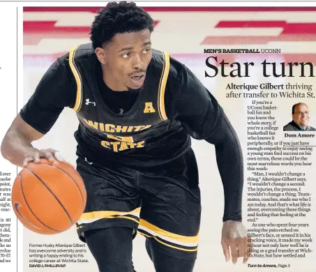  ?? DAVIDJ. PHILLIP/AP ?? Former Husky Alterique Gilbert has overcome adversity and is writing a happy ending to his college career at Wichita State.