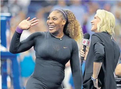  ?? Picture: Getty. ?? A delighted Serena Williams after her win over Elina Svitolina.