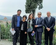  ??  ?? Gabriele Ametrano, Martina Donati, Cristina Giachi, Carlo Sisi e Renato Gordini, direttore generale Fondazione Cr