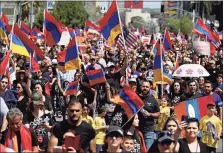  ?? Hearst Connecticu­t Media file p ho to ?? The Armenian Genocide Committee holds its March for Justice demonstrat­ion in Los Angeles in 2018.