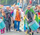  ??  ?? Sir Ian McKellen joined in the first Perthshire Pride parade in 2019.