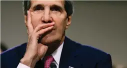  ?? GETTY IMAGES ?? U.S. Secretary of State John Kerry testifies about the Convention on the Rights of Persons with Disabiliti­es in the Dirksen Senate Office Building on Capitol Hill.