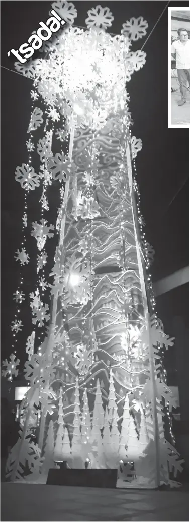  ?? (JO ANN SABLAD) ?? BARANGAY 26'S Christmas symbol snowflakes won the urban barangay category of the Pasko de Oro Icon contest. They receive a cash prize of P250,000 during the awarding ceremony last Monday, January 7.