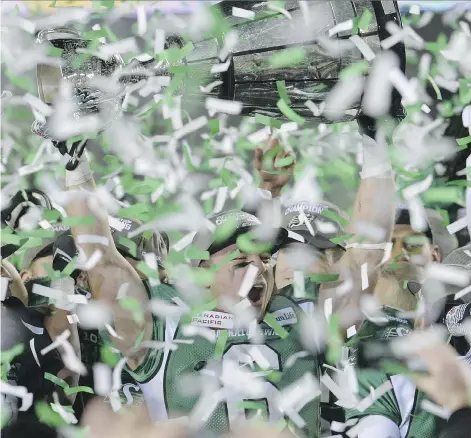  ?? BRYAN SCHLOSSER/FILES ?? It hasn’t been easy for the Roughrider­s since Rob Bagg and his teammates celebrated their 2013 Grey Cup championsh­ip.
