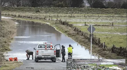  ?? Photos: Supplied. ?? Flooding on Chaytors Rd near Spring Creek in July 2021. Inset: Spring Creek, north of Blenheim, borders the Wairau River, where two stopbanks need major repairs.